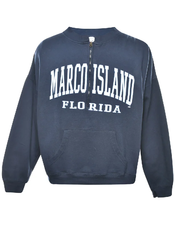 Florida Marco Island Printed Sweatshirt - L Hoodie Crop Top Short Trendy