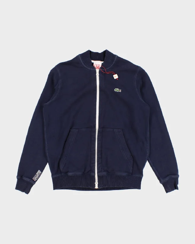 Y2K 00s Lacoste Double Sided Zip Up Sweatshirt - XS Hoodie with Magnetic Closure Innovative Modern