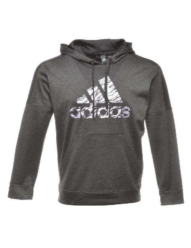 Adidas Hoodie - M Hoodie with Mock Neck Collared Structured