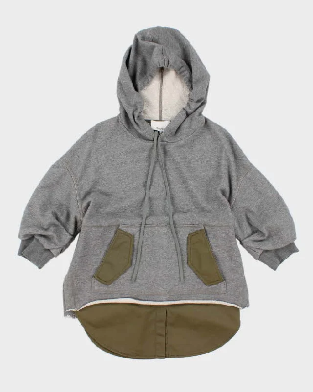 Womens Phillip Lim Short Sleeve Grey Sweatshirt - S Hoodie with Camouflage Military Edgy
