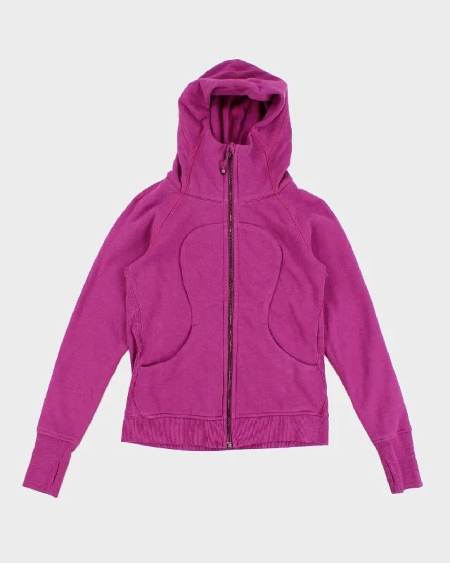 Magenta Lululemon Zip-Up Hoodie - M Hoodie with Cuffed Sleeves Snug Secure