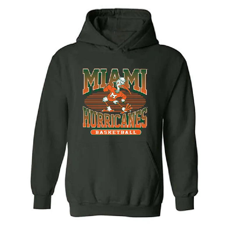 Miami - NCAA Women's Basketball : Ahnay Adams - Classic Shersey Hooded Sweatshirt Hoodie with Mock Neck Collared Structured
