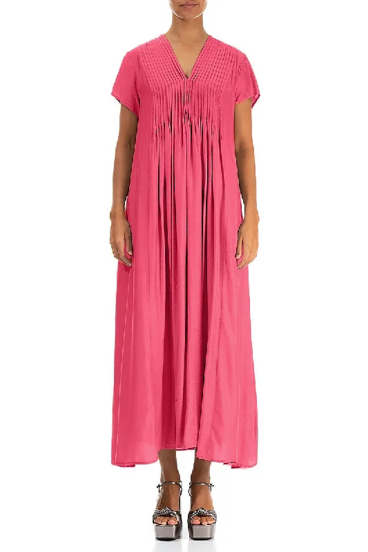 Romantic Raspberry Silk Bamboo Dress Tunics Ceremony elegant