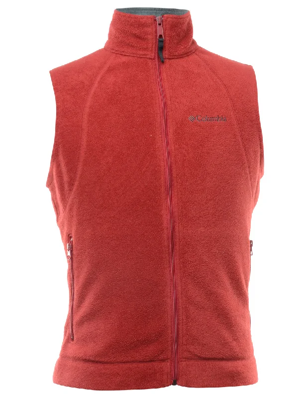 Columbia Fleece Sweatshirt - M Hoodie with Frayed Bohemian Relaxed