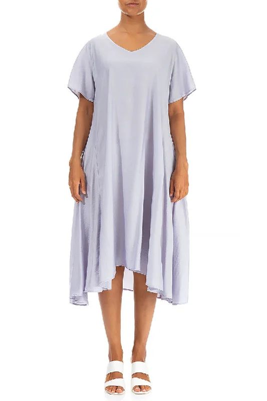 Flowy Lavender Silk Bamboo Dress Tunics Spring floral