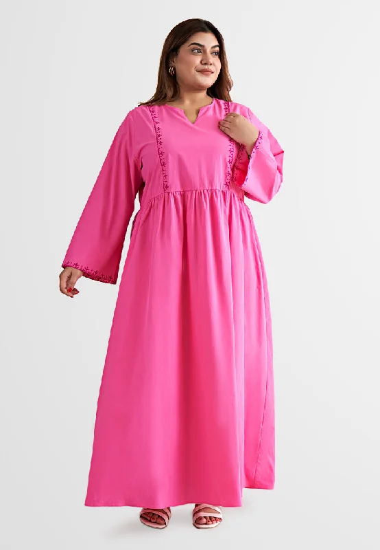 Prisha Embroidery Long Dress Tunics Bridal satin