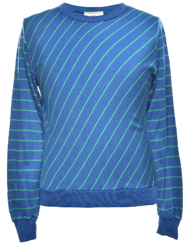 Striped Printed Sweatshirt - L Hoodie with Mesh Breathable Sporty