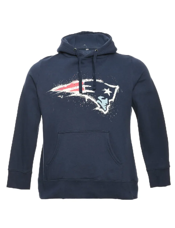 Navy Patriots Hoodie - L Hoodie with Bell Sleeves Flared Feminine
