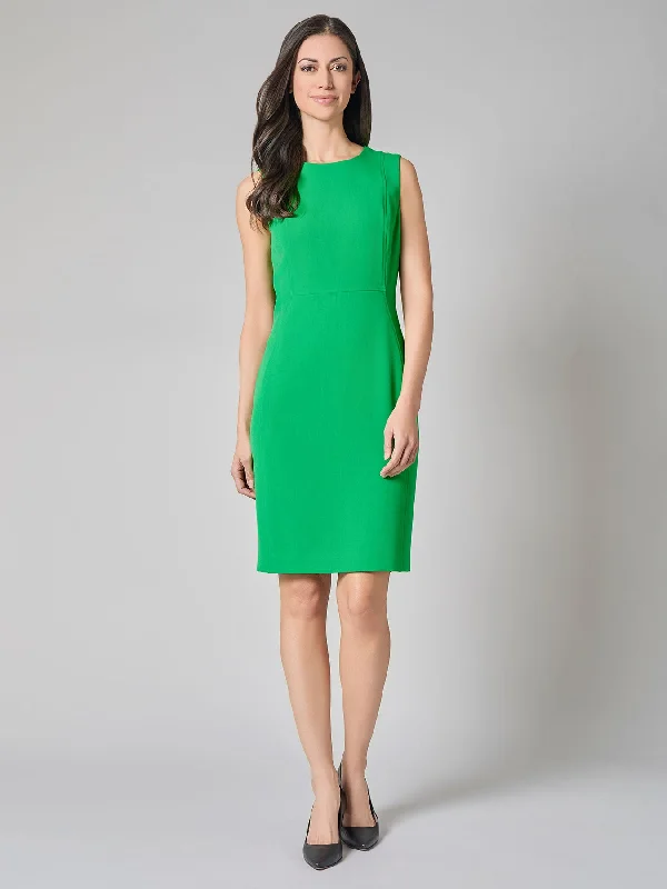 Plus Princess Seam Sheath Dress, Stretch Crepe Tunics Mesh breathable