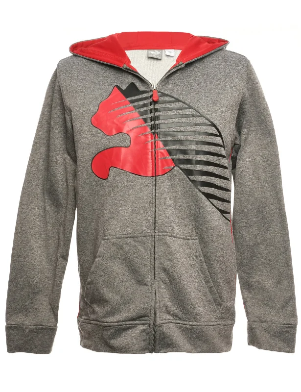 Puma Printed Sweatshirt - XL Hoodie with Gradient Ombre Colorful