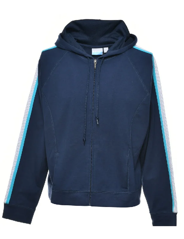 Navy Hooded Sweatshirt - XS Hoodie Dress Longline Feminine
