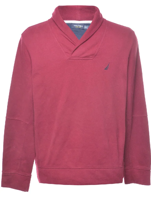Nautica Plain Sweatshirt - L Hoodie with Fur Luxurious Winter