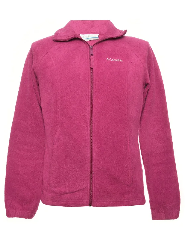 Columbia Fleece Sweatshirt - L Hoodie with Illustration Artistic Creative