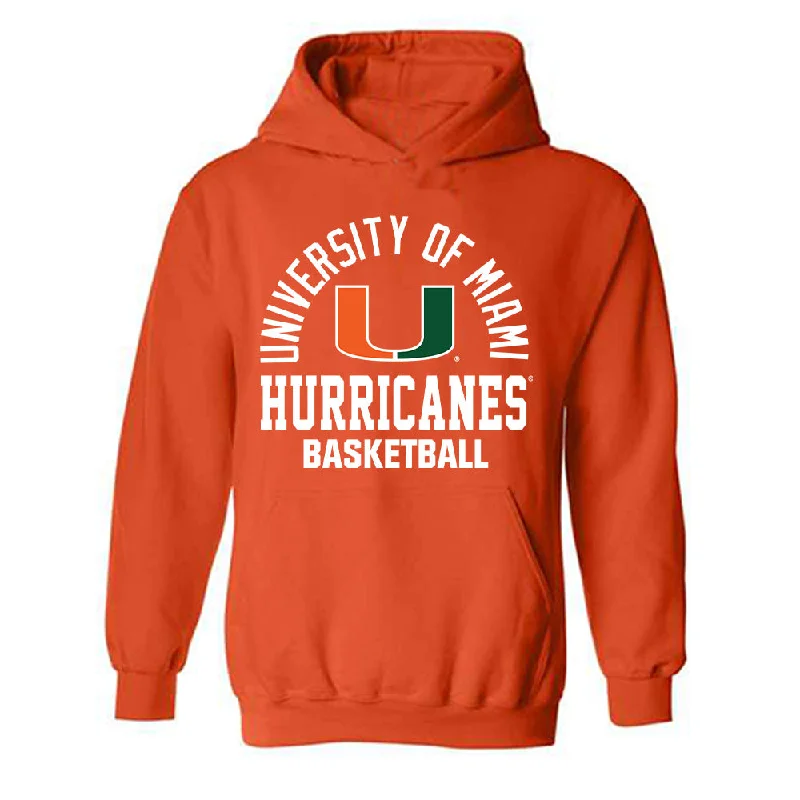 Miami - NCAA Women's Basketball : Ahnay Adams - Classic Shersey Hooded Sweatshirt Hoodie with Velcro Closure Adjustable Secure