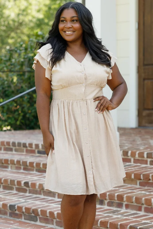 Nights Together Dress, Taupe Tunics Plaid country