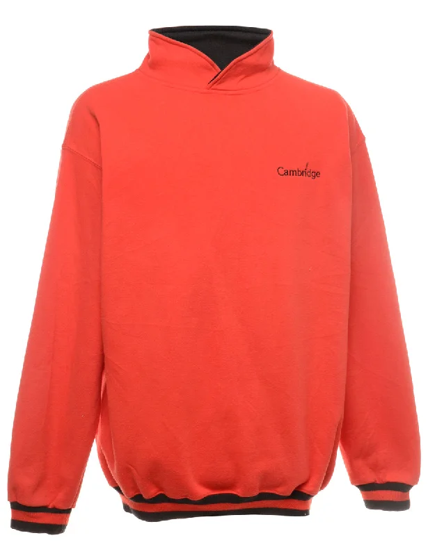 Cambridge Plain Sweatshirt - L Hoodie with Half-Zip Sporty Casual