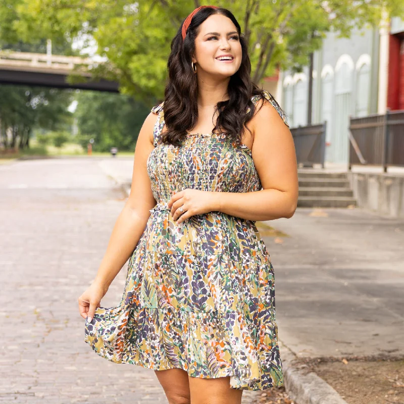 Weekend Sun Dress, Green Moss Elegant Long Evening