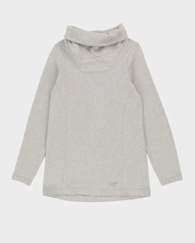 Arc'Teryx Grey Roll Neck Sweatshirt - M Cotton Hoodie Fleece Lining Warmth