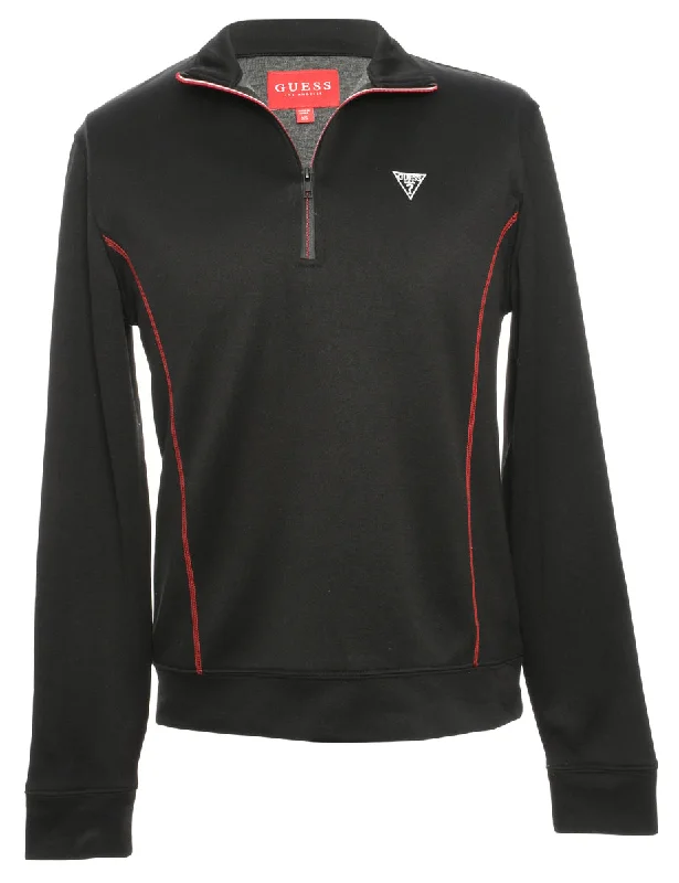 Guess Plain Sweatshirt - XS Hoodie with V-Neck Classic Versatile