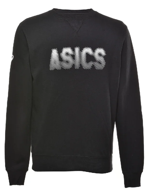 Asics Printed Sweatshirt - S Hoodie with Ribbed Cuffs Snug Fit Comfort