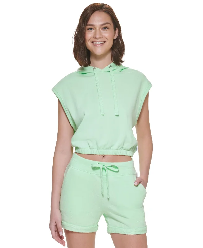 Sleeveless Cropped Hoodie Hoodie Dress Longline Feminine