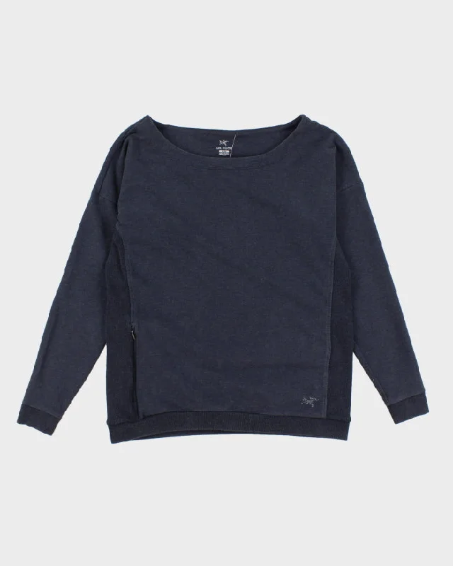 Women's Arc'teryx Navy Sweatshirt - M Hoodie with Stripes Bold Sporty
