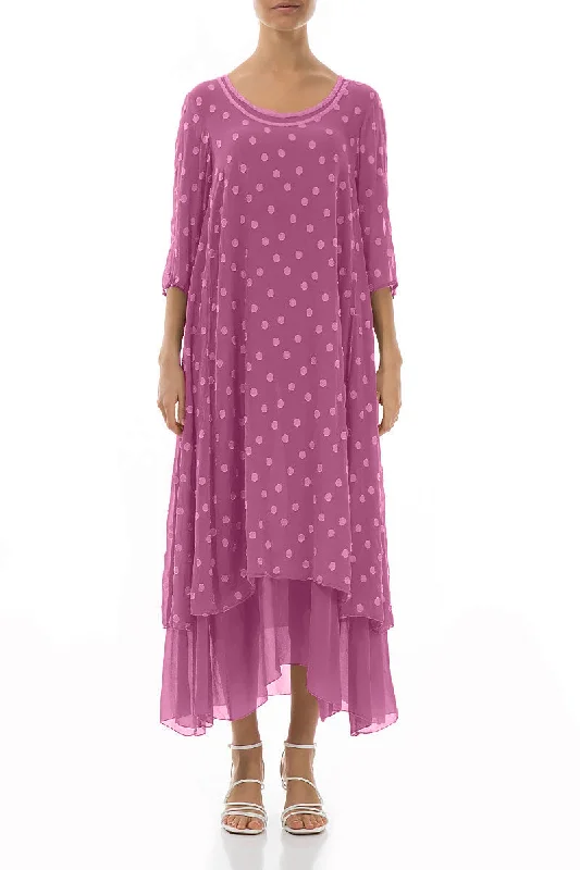 Layered Dotty Wild Berry Silk Dress Tunics Vintage classic