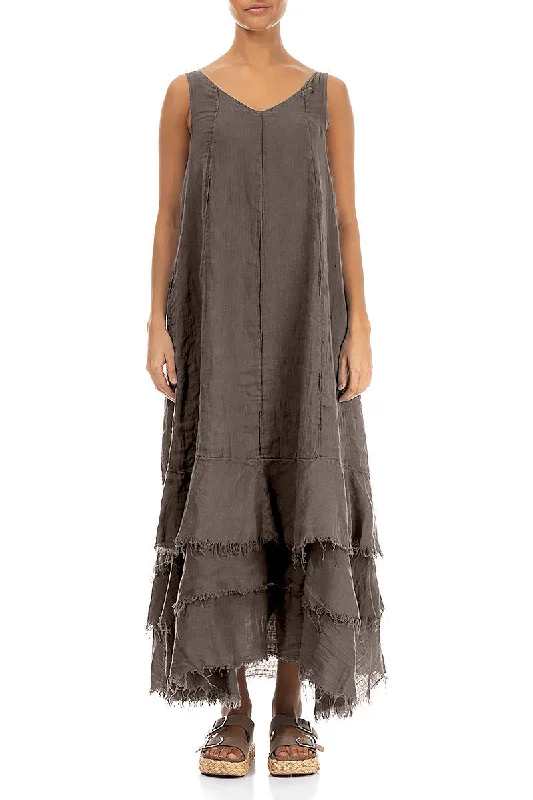 Maxi Truffle Gauze Linen Dress Tunics Distressed trendy