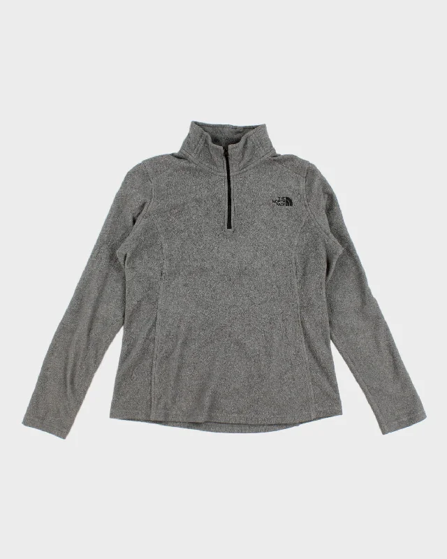 The North Face Grey Fleece Sweatshirt - S Hoodie with Batwing Sleeves Loose Dramatic