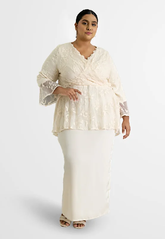 Fazira NH x MC Floral Embroidery Dress Tunics Sophisticated sleek