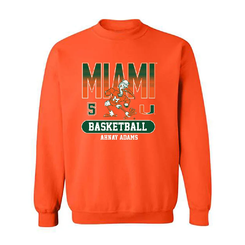 Miami - NCAA Women's Basketball : Ahnay Adams - Classic Fashion Shersey Crewneck Sweatshirt Hoodie with Double Zipper Versatile Adjustable