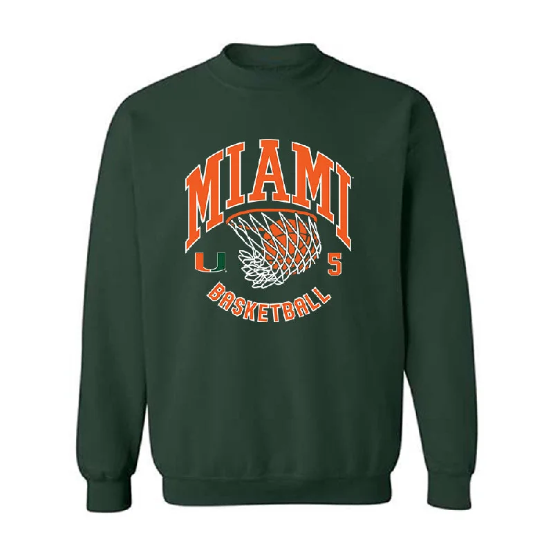 Miami - NCAA Women's Basketball : Ahnay Adams - Sports Shersey Crewneck Sweatshirt Hoodie with Zipper Placket Modern Functional