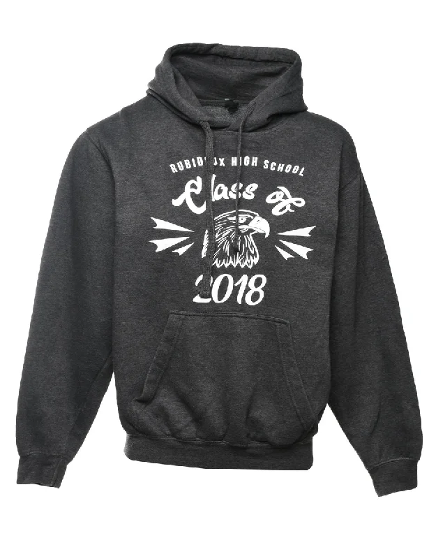 Tultex Rubidoux Class Of 2018 Printed Hoodie - L Hoodie with Thumb Holes Functional Cozy