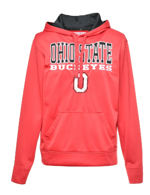 Red Ohio State Buckeyes Hoodie - S Hoodie with Slit Hem Functional Movement