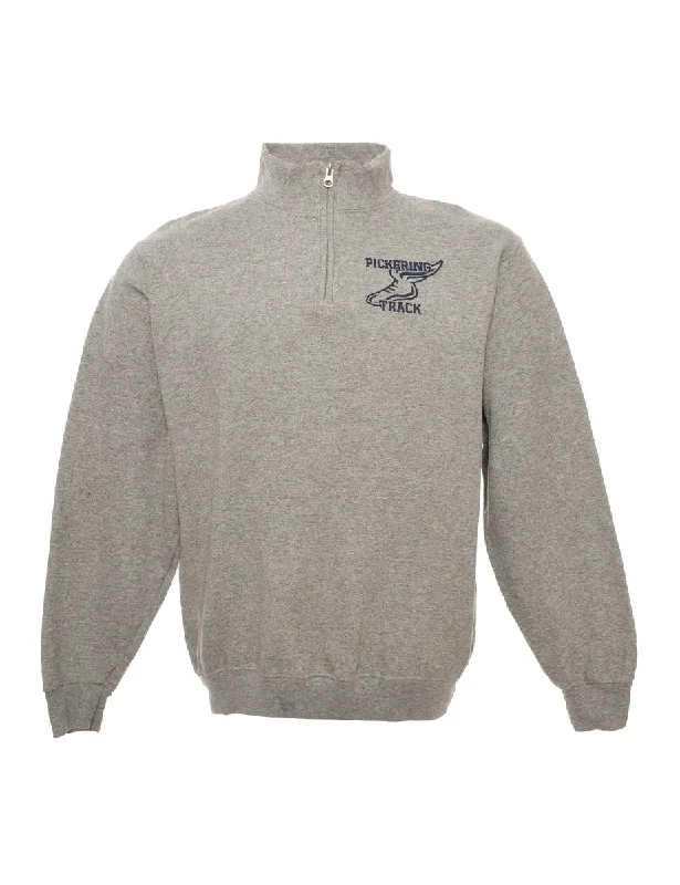 Black Jerzees Printed Sweatshirt - M Hoodie with Hem Drawcord Adjustable Customizable