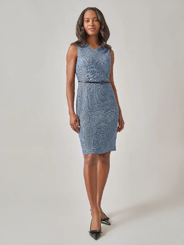 Petite Tweed Belted Dress Tunics Fashionable chic