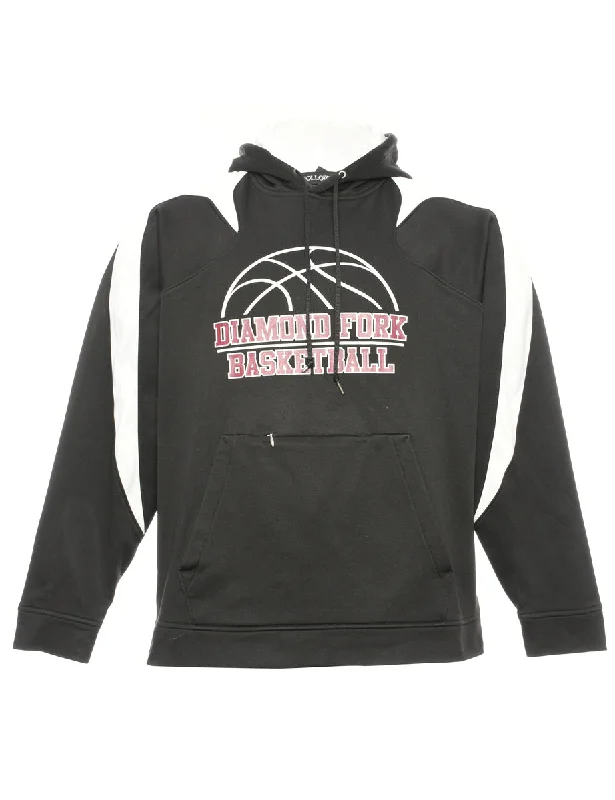 Basketball Hooded Sports Sweatshirt - L Hoodie with V-Neck Classic Versatile