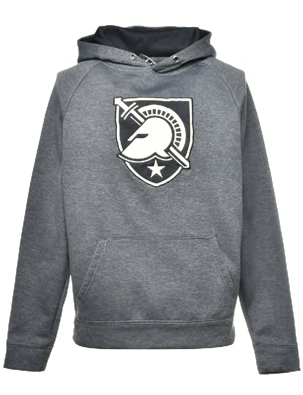 Grey Printed Hoodie - S Hoodie Dress Longline Feminine