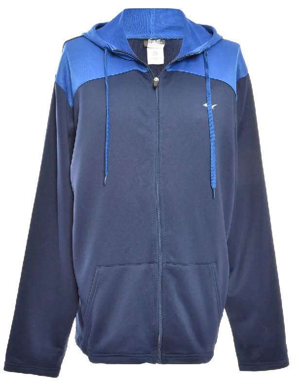 Sports Blue Sweatshirt - XL Hoodie with Longline Fit Extended Stylish