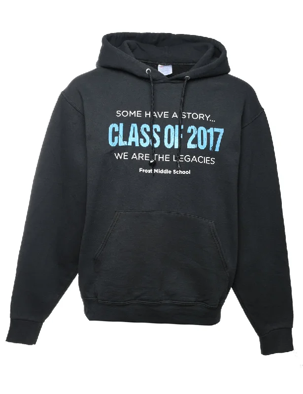 Jerzees Class Of 2017 Printed Hoodie - L Hoodie with Zipper Versatile Modern