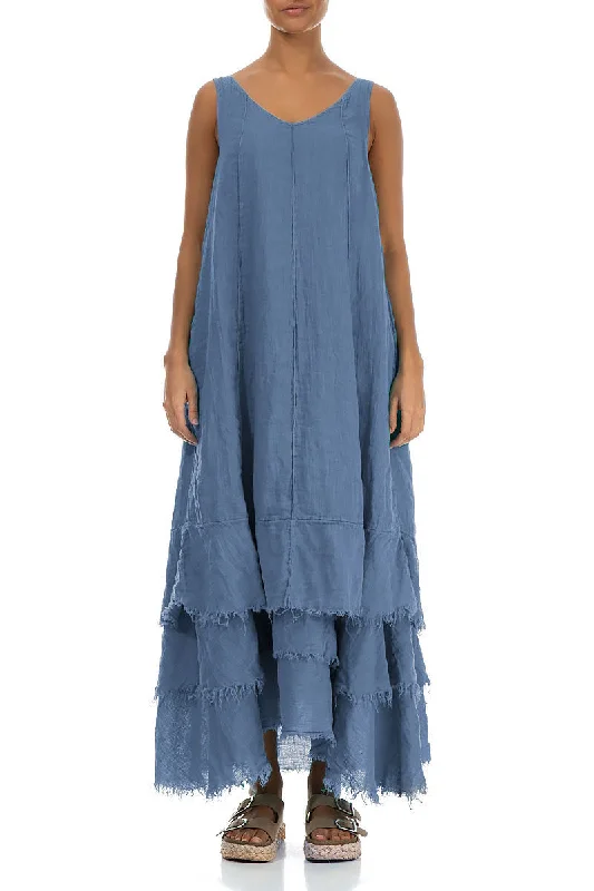 Maxi Blue Nova Gauze Linen Dress Tunics Chinos classic