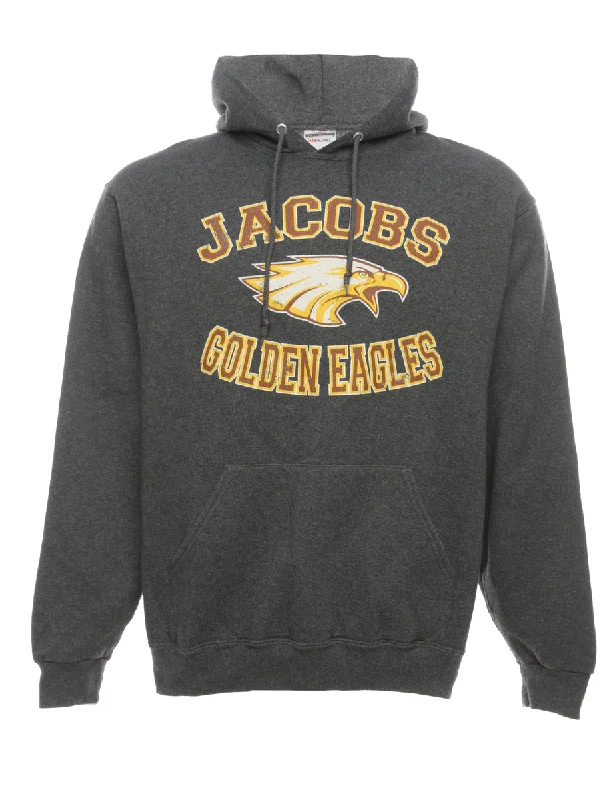 Jacobs Golden Eagles Printed Sweatshirt - L Hoodie with Tie-Dye Psychedelic Retro