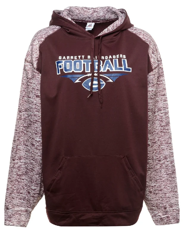 Garret Football Printed Hoodie - XL Hoodie with Pattern Geometric Abstract