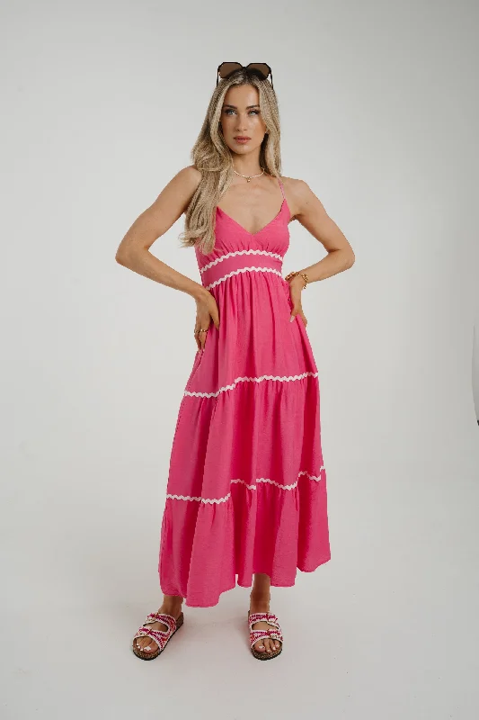 Caitlyn V-Neck Sun Dress In Fuchsia Tunics Fashionable trendy
