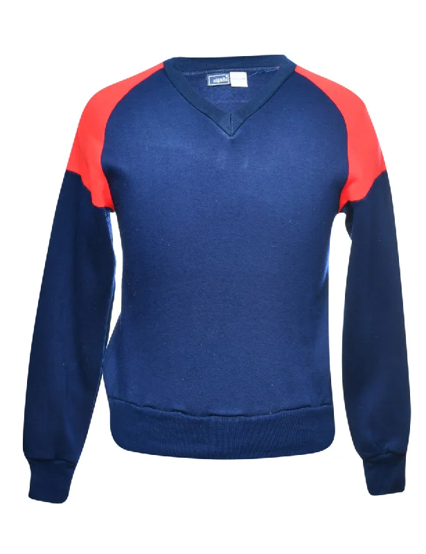 Navy Plain Sweatshirt - M Hoodie with Logo Branding Identity