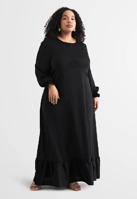 Wavia Empire Waist Long Dress Tunics Office stylish