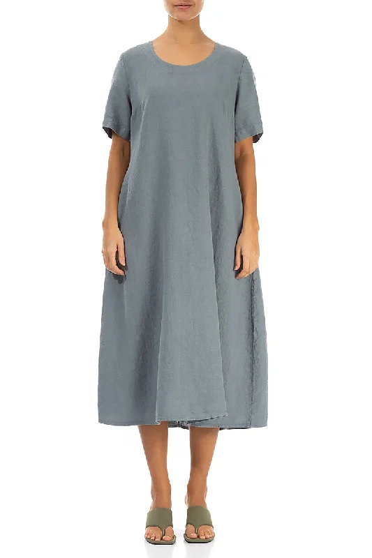 Sage Linen Shift Dress Tunics Chic fashionable