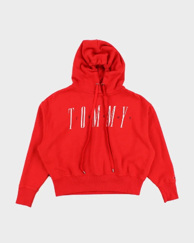 Tommy Hilfiger Red Hoodie - XS Hoodie with Relaxed Fit Easy Casual