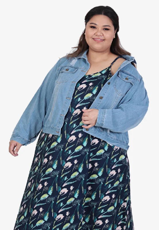 Daphne CNY Tulip Collection Long Dress - Blue Pencil Office Professional