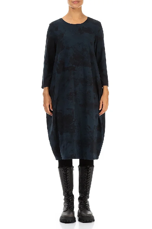 Balloon Midnight Blue Marble Cotton Dress Tunics Travel practical